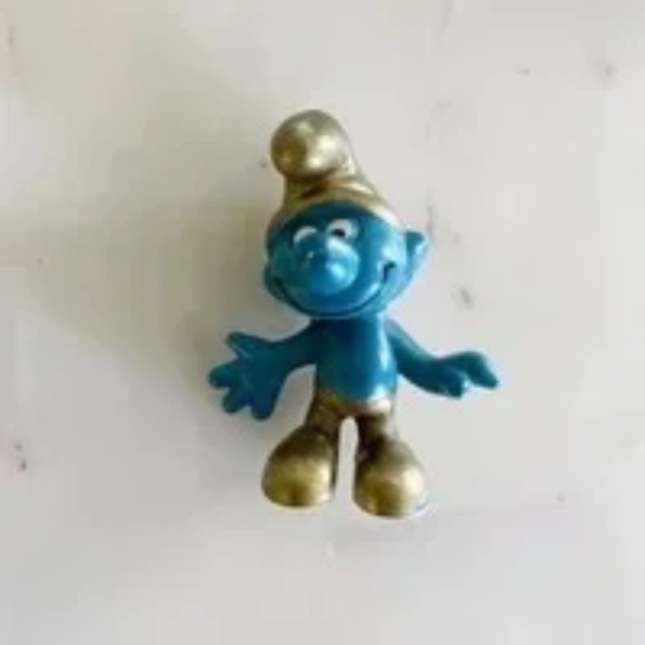 Smurf Figurines Set of 3, includes Rare 1965 Gold Peyo Smurf, Schleich Toys - Picture 3 of 10